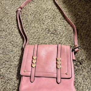 Dusty Pink and Gold Crossbody Purse